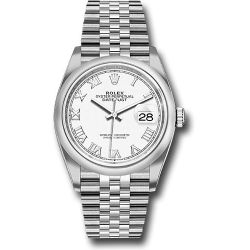  *Pre-Owned* Rolex Steel Datejust 36 Watch - Domed Bezel - White Roman Dial - Jubilee Bracelet
