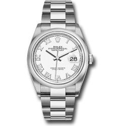 *Pre-Owned* Rolex Steel Datejust 36 Watch - Domed Bezel - White Roman Dial - Oyster Bracelet
