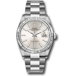  *Pre-Owned* Rolex Steel Datejust 36 Watch - Fluted Bezel - Silver Index Dial - Oyster Bracelet