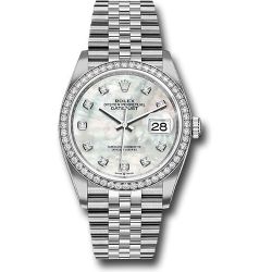  *Pre-Owned* Rolex Steel Datejust 36 Watch - Diamond Bezel - Mother-of-Pearl Diamond Dial - Jubilee Bracelet