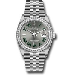  *Pre-Owned* Rolex White Rolesor Datejust 36 Watch - Diamond Bezel - Slate Roman Dial - Jubilee Bracelet