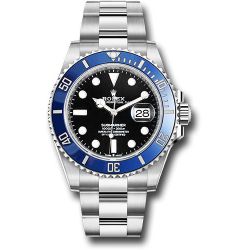  *Pre-Owned* Rolex White Gold Submariner Date Watch - The Blueberry - Blue Bezel - Black Dial