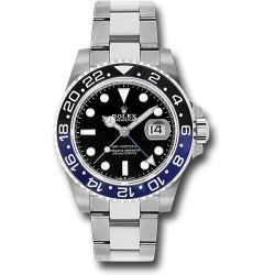  *Pre-Owned* Rolex Steel GMT-Master II 40 Watch - Black And Blue Batman Bezel - Black Dial - Oyster Bracelet - 2021 Release