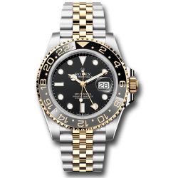  *Pre-Owned* Rolex Yellow Rolesor GMT-Master II Watch - Bidirectional Rotatable Bezel - Black Dial - Jubilee Bracelet