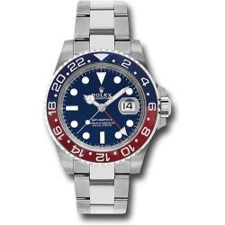 *Pre-Owned* Rolex White Gold GMT-Master II 40 Watch - Blue and Red Pepsi Bezel - Blue Dial - Oyster Bracelet
