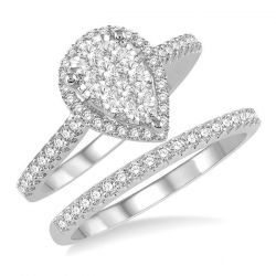 Pear Shape Shine Bright Essential Diamond Wedding Set