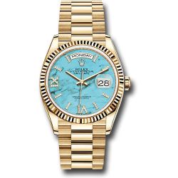  *Pre-Owned* Rolex Yellow Gold Day-Date 36 Watch - Fluted Bezel - Champagne Index Dial - President Bracelet
