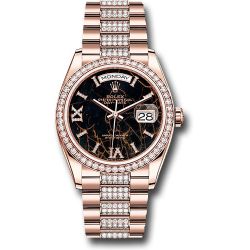  *Pre-Owned* Rolex Everose Gold Day-Date 36 Watch - Diamond Bezel - Eisenkiesel Diamond Index Roman 9 Dial - Diamond President Bracelet
