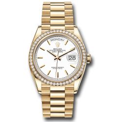  *Pre-Owned* Rolex Yellow Gold Day-Date 36 Watch - Diamond Bezel - White Index Dial - President Bracelet