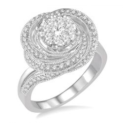 Flower Shape Shine Bright Diamond Engagement Ring