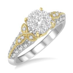 Shine Bright Coral Royale Yellow Gold Diamond Bridal Ring