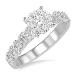 Shine Bright Ra Prestige 14K White Gold Diamond Bridal Ring