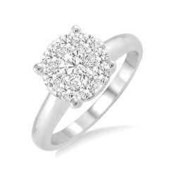 Shine Bright VelElLin OraSolLux 14K White Gold Diamond Ring