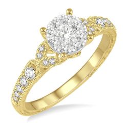 Shine Bright Dahlia Victoire White Gold Diamond Engagement Ring