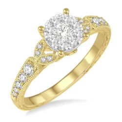 Shine Bright Solstice Gilded White Gold Diamond Bridal Ring