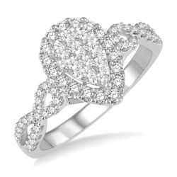 Shine Bright LuxVelTh ArIsLys 14K White Gold Diamond Ring