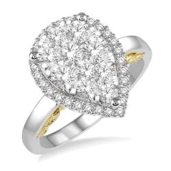 Diana Lustre Yellow Gold Diamond Halo Ring
