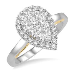 Aurora Splendor Yellow Gold Diamond Cluster Ring