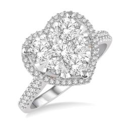 Heart Shape Halo Shine Bright Essential Diamond Engagement Ring