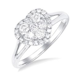 Heart Shape Halo Shine Bright Diamond Engagement Ring