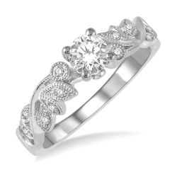 OnOraEl 14K White Gold Diamond Ring