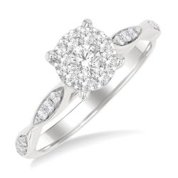 Shine Bright VelElVio 14K White Gold Diamond Ring
