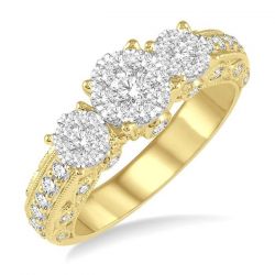 Past Present & Future Shine Bright Bridal Diamond Engagement Ring