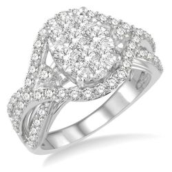 Cloud 14K White Gold Diamond Engagement Ring