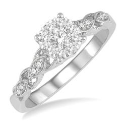 Shine Bright Osiris Arcane 14K White Gold Diamond Bridal Ring