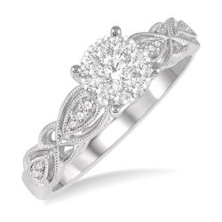 Shine Bright Victoire Mystic 14K White Gold Diamond Pave Ring