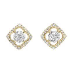 14K Yellow Gold Diamond Earrings 0.5Ctw