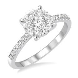 Shine Bright Jade 14K White Gold Diamond Engagement Ring