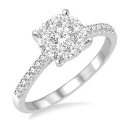 Shine Bright Victoire Obsidian 14K White Gold Diamond Bridal Ring