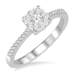 Shine Bright Majestic Obsidian 14K White Gold Diamond Bridal Ring