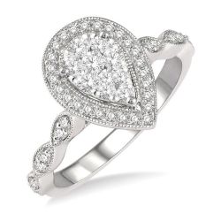 Shine Bright VerArVio ElElAr 14K White Gold Diamond Ring