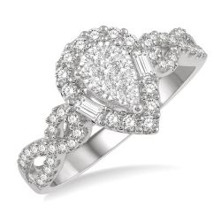 Shine Bright OnVelVel 14K White Gold Diamond Ring