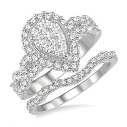 Pear Shape Shine Bright Bridal Diamond Wedding Set