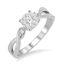 Shine Bright Dawn Victoire 14K White Gold Diamond Bridal Ring
