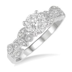 Shine Bright VelLuxVio 14K White Gold Diamond Ring