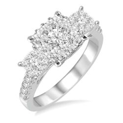 Cushion Shape Past Present & Future Shine Bright Essential Diamond Engagement Ring