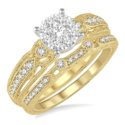 Round Shape Shine Bright Diamond Wedding Set