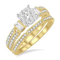 Round Shape Shine Bright Diamond Wedding Set