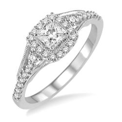 Gilded Enigma 14K White Gold Diamond Engagement Ring