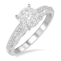 Shine Bright ElThVer 14K White Gold Diamond Ring
