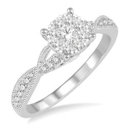 Shine Bright Poseidon Grandeur 14K White Gold Diamond Bridal Ring