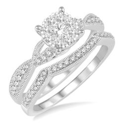 Round Shape Shine Bright Diamond Wedding Set