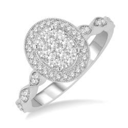 Petal Divine 14K White Gold Diamond Bridal Ring