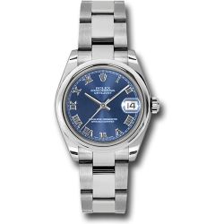  *Pre-Owned* Rolex Steel Datejust 31 Watch - Domed Bezel - Blue Roman Dial - Oyster Bracelet