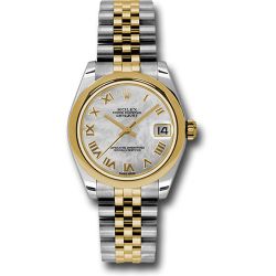  *Pre-Owned* Rolex Steel and Yellow Gold Datejust 31 Watch - Domed Bezel - Mother-Of-Pearl Roman Dial - Jubilee Bracelet