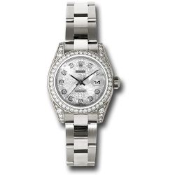  *Pre-Owned* Rolex White Gold Lady-Datejust 26 Watch - 42 Diamond Bezel - Silver Jubilee Diamond Dial - Oyster Bracelet